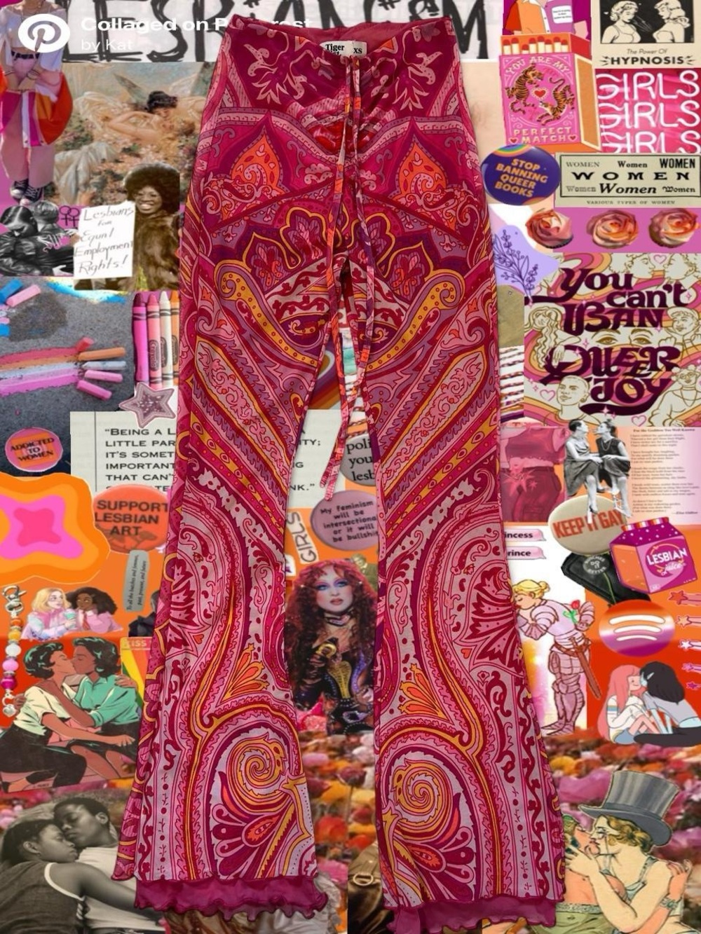 Tiger Mist Pink Paisley Flared Pants